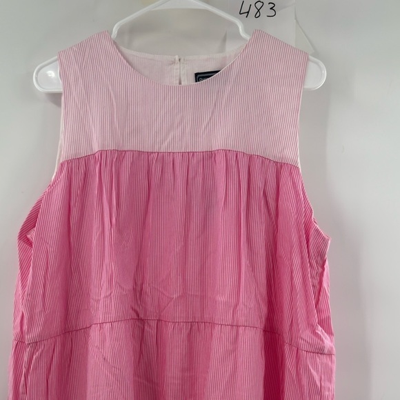 Duffield Lane Adele pink striped cotton dress sleeveless size XL - Picture 3 of 13